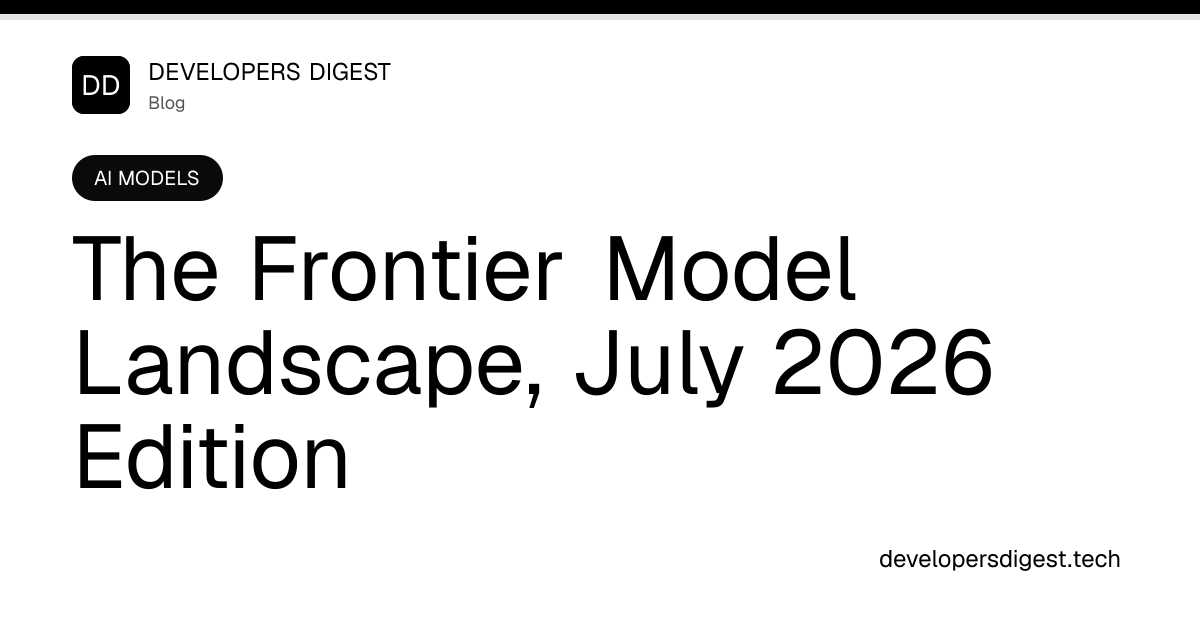 The Frontier Model Landscape, July 2026 Edition
