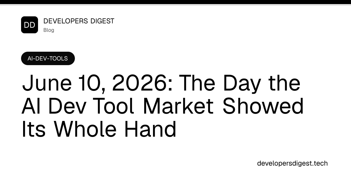 June 10, 2026: The Day the AI Dev Tool Market Showed Its Whole Hand ...