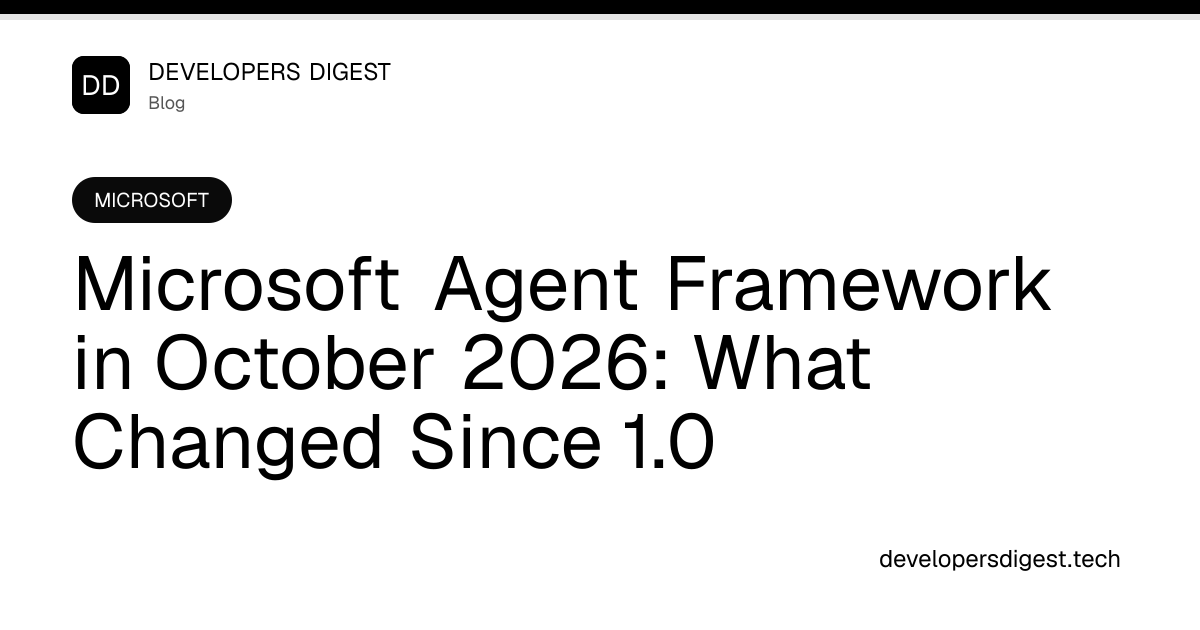Microsoft Agent Framework in October 2026: What Changed Since 1.0