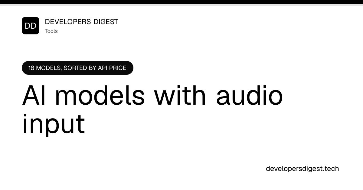 AI models with audio input: prices and context (Oct 2026)