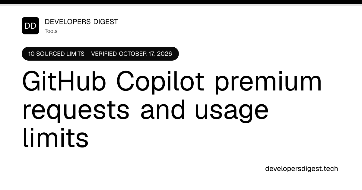 GitHub Copilot Premium Requests and Usage Limits (October 2026)