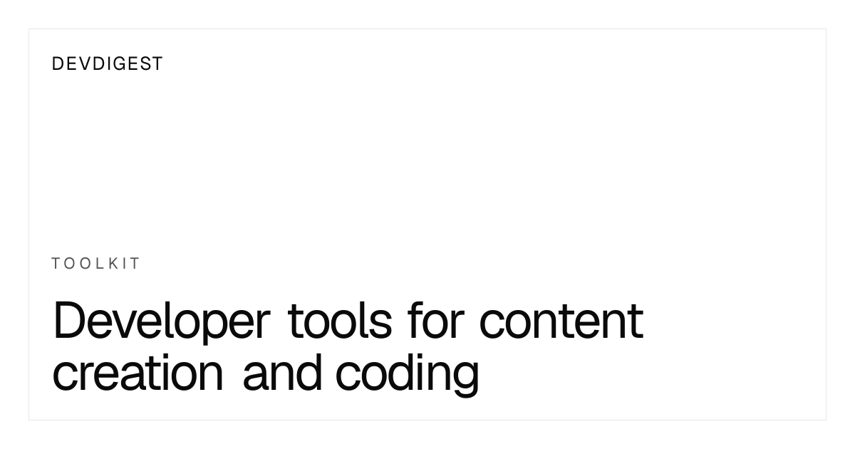 Toolkit - Developers Digest